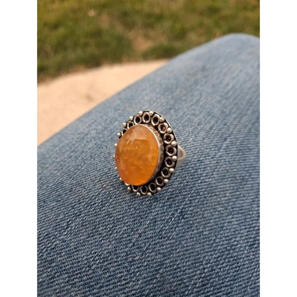Agate or carnelian boho ring